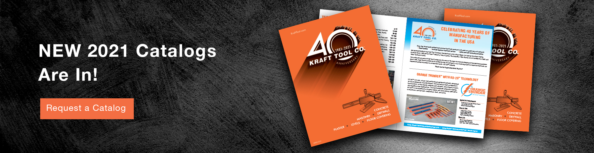 2021 Kraft Tool Catalog graphic celebrating 40 years