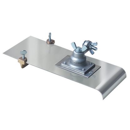 Picture of 5" x 12"  1/2"R, 3/4"D Stainless Steel Edger with Adjustable Groover with All-Angle Bracket