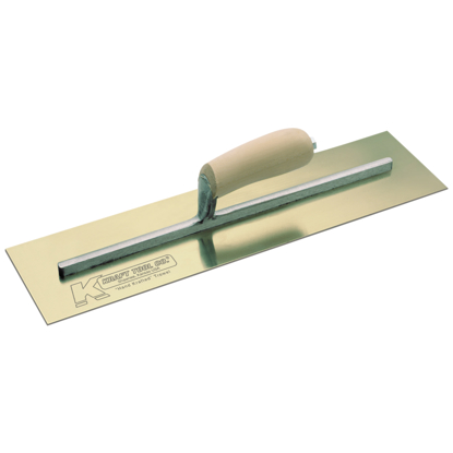 Picture of 16" x 3" Golden Stainless Steel Cement Trowel with Camel Back Wood Handle