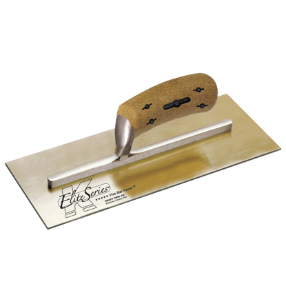 Picture of Elite Series Five Star™ 13"x5" Golden Stainless Steel Plaster Trowel with Cork Handle on a Short Shank