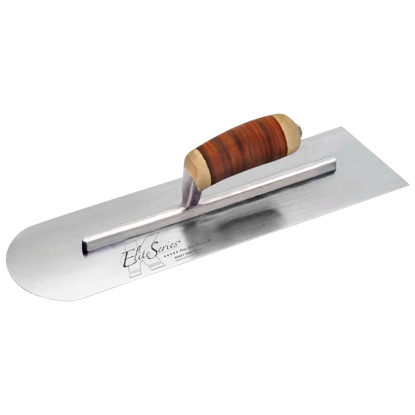 Picture of Elite Series Five Star™ 18" x 4" Carbon Steel Round Front/Square Back Trowel with Leather Handle