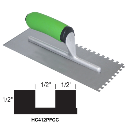 Picture of Hi-Craft® 1/2" x 1/2" x 1/2" Square-Notch Trowel with Soft Grip Handle