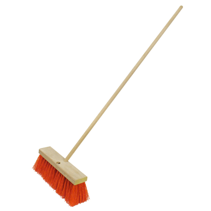 Picture of 18" Heavy-Duty Orange Sweeping Broom with Handle