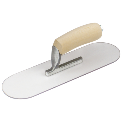 Picture of 12" x 3-1/2" Round End Plexi-Plastic Trowel with Camel Back Wood Handle