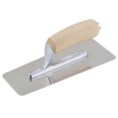 Picture of 8" x 3" (203x76mm) Stainless Steel Venetian Trowel with Wood Handle