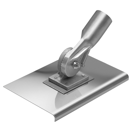 Picture of 8" x 8" 1/2"R Stainless Steel Walking Seamer/Edger with Threaded Handle Socket