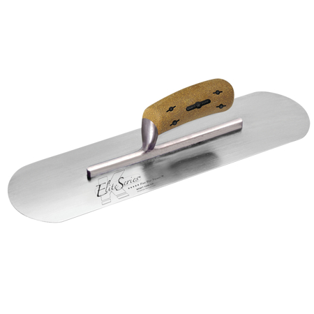 Picture of Elite Series Five Star™ 16" x 4" Carbon Steel Pool Trowel with Cork Handle on a Long Shank
