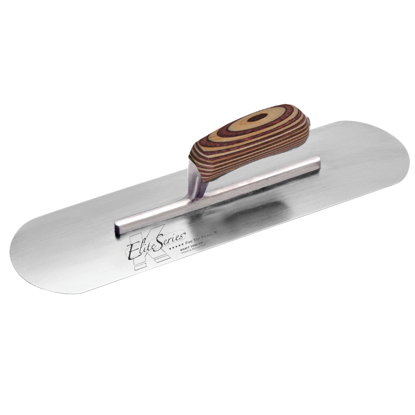 Picture of Elite Series Five Star™ 16" x 4" Carbon Steel Pool Trowel with Laminated Wood Handle on a Short Shank