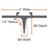 Picture of 12" Straight Arrow Hand Groover with 1-1/2" Deep Bit with ProForm® Handle