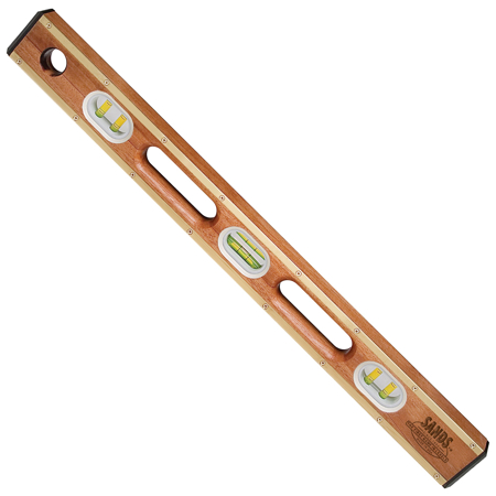 Picture of 36” Professional Mahogany Flat Brass Level (6 Vials)