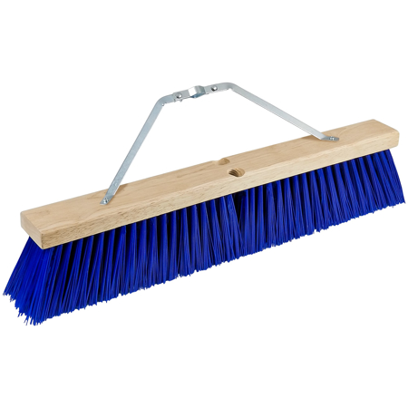 Picture of 24" Blue Poly Floor Broom Head with Bracket